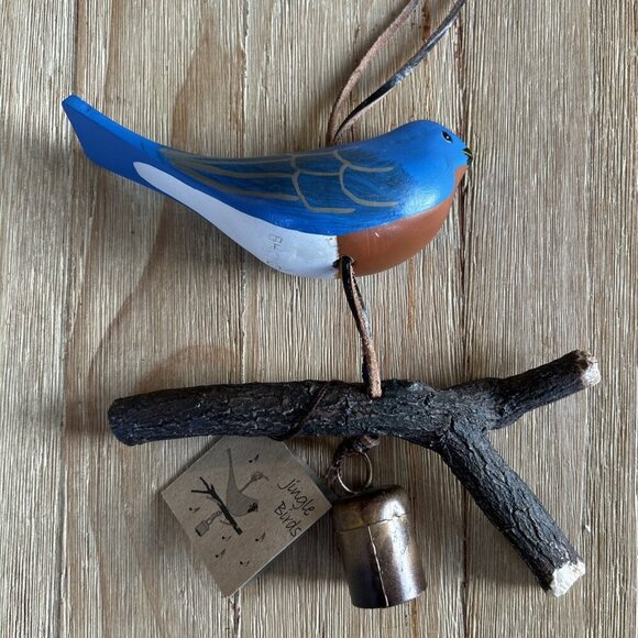 Handpainted Bluebird Wind Chime by The Bird House of Cape May Jingle Birds NEW - Picture 2 of 5